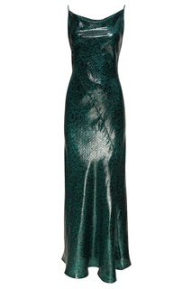 Зеленое платье из шелка с люрексом Diane Von Furstenberg