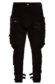 Черные хлопковые брюки с ремнями C2 H4