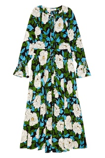 Шелковое драпированное платье с цветами Diane Von Furstenberg
