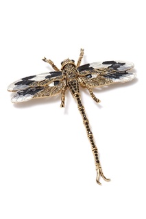 Золотистая брошь-стрекоза с кристаллами Herald Percy