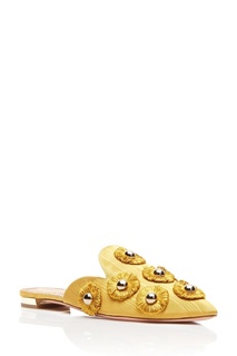 Золотистые слиперы Sunflower Flat Aquazzura