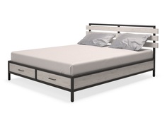 Кровать neo loft (millwood) серый 185x90x205 см.