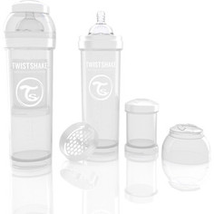 Twistshake Антиколиковая бутылочка для кормления 330 мл. Белая (780018)