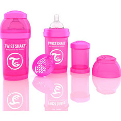 Twistshake Антиколиковая бутылочка для кормления 180 мл. Розовая (780001)