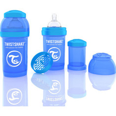 Twistshake Антиколиковая бутылочка для кормления 180 мл. Синяя (780002)