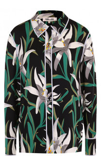 Шелковая блуза с контрастным принтом Diane Von Furstenberg