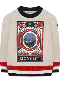 Хлопковый свитшот с принтом Moncler Enfant