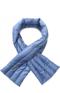 Пуховый стеганый шарф с логотипом бренда Moncler