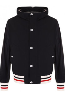 Хлопковый бомбер на молнии с капюшоном Moncler