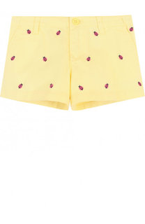 Хлопковые мини-шорты с вышивкой Polo Ralph Lauren
