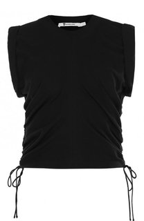 Однотонный хлопковый топ с круглым вырезом T by Alexander Wang