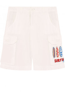 Хлопковые шорты с накладными карманами Fendi Roma