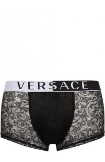 Боксеры с кружевной отделкой на широкой резинке Versace