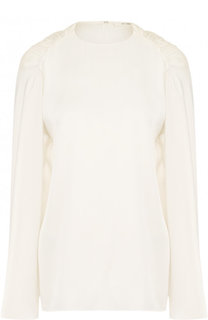 Шелковая блуза свободного кроя с драпировкой The Row