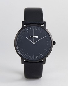 Часы с черным кожаным ремешком Nixon A1058 Porter - Черный