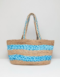 Структурированная пляжная сумка ручного плетения из джута America & Beyond - Мульти