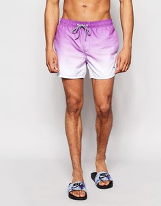 Короткие шорты для плавания с эффектом деграде Threadbare - Фиолетовый