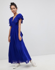 Платье макси с оборками Glamorous - Синий