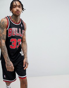 Черная майка с принтом Chicago Bulls Mitchell & Ness NBA Swingman - Черный