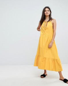 Платье миди с завязкой на спине Mih Jeans - Желтый