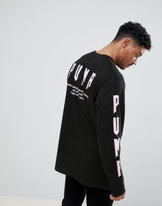 Оверсайз-лонгслив с графическим принтом Puma - Черный