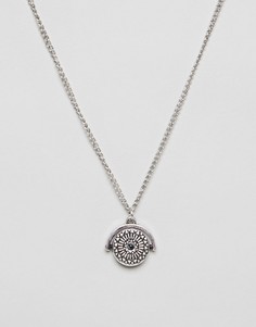 Серебристое ожерелье с ацтекской монетой и камнем ASOS - Серебряный