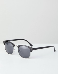 Солнцезащитные очки в квадратной черной оправе New Look - Черный