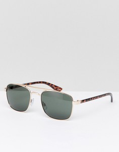 Солнцезащитные очки-авиаторы с контрастными дужками Jeepers Peepers - Золотой