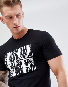 Черная футболка с надписью Love Moschino - Черный