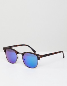 Квадратные солнцезащитные очки в темно-синей оправе New Look - Синий