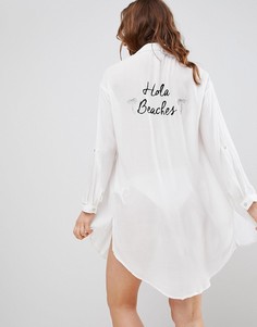 Пляжная рубашка-накидка New Look Hola Beaches - Белый