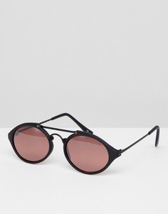 Черно-розовые круглые черные солнцезащитные очки Reclaimed Vintage Inspired эксклюзивно для ASOS - Черный