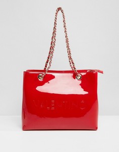 Красная лакированная сумка-тоут Valentino by Mario Valentino - Красный
