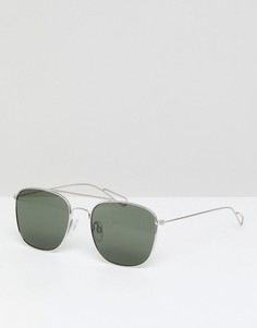 Солнцезащитные очки-авиаторы с квадратной оправой Weekday - Серебряный