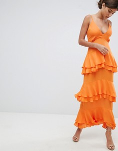 Ярусное платье макси Missguided - Оранжевый