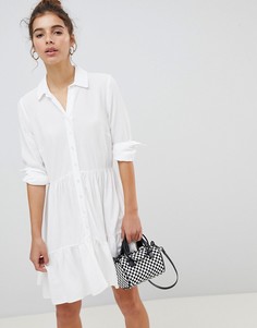 Платье-рубашка с оборками New Look - Белый