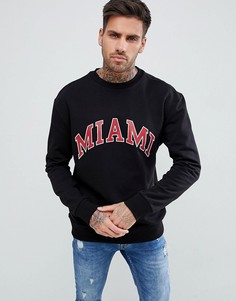 Черный свитшот с надписью Miami New Look - Черный