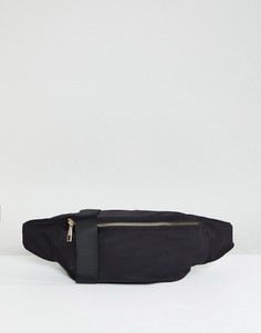 Нейлоновая сумка-кошелек на пояс в стиле oversize от ASOS DESIGN - Черный
