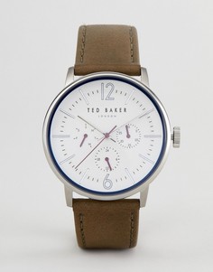 Часы с кожаным ремешком оливкового цвета и хронографом Ted Baker TE15066004 Jason - 42 мм - Коричневый