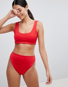 Плавки бикини с высоким вырезом на бедрах PrettyLittleThing - Красный