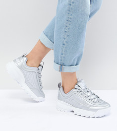 Женские серебристые кроссовки Fila Disruptor - Серебряный
