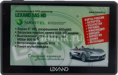 GPS навигатор LEXAND SA5 HD, 5&quot;, авто, 4Гб, Navitel 8.7 с расширенным пакетом картографии, серый