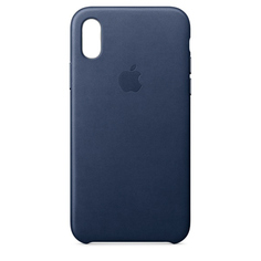 Аксессуар Чехол APPLE iPhone X Leather Case Midnight Blue MQTC2ZM/A