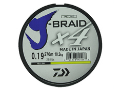 Шнур плетёный Daiwa J-Braid X4 0.19mm 270m Yellow 12740-119RU
