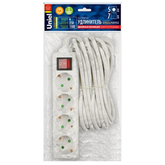 Удлинитель Uniel General 4 Sockets 5m White S-GCP4-5B