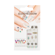 Наклейки для ногтей `GLOSSYBLOSSOM` VIVID DAZZLING DECORATION (цветные ромбики)