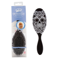 Расческа для волос `WET BRUSH` ORIGINAL DETANGLER SUGAR SKULLS черно-белая