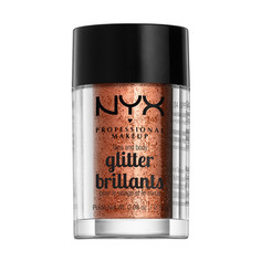 Глиттер для лица и тела `NYX PROFESSIONAL MAKEUP` GLITTER BRILLANTS тон 04 copper