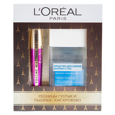 Набор подарочный женский `LOREAL` (тушь для ресниц VOLUME MILLION LASHES FATALE, средство для снятия макияжа) LOreal