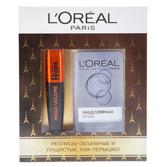 Набор подарочный женский `LOREAL` (тушь для ресниц MISS HIPPIE, средство для снятия макияжа) LOreal